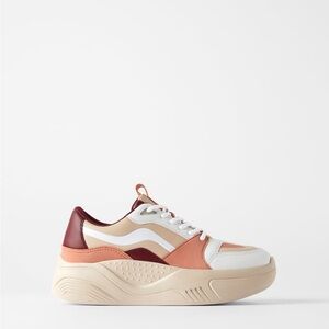 Zara Color Block Platform Sneakers Size 37 NWT